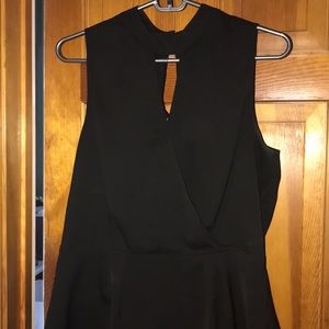 Black sleeveless blouse